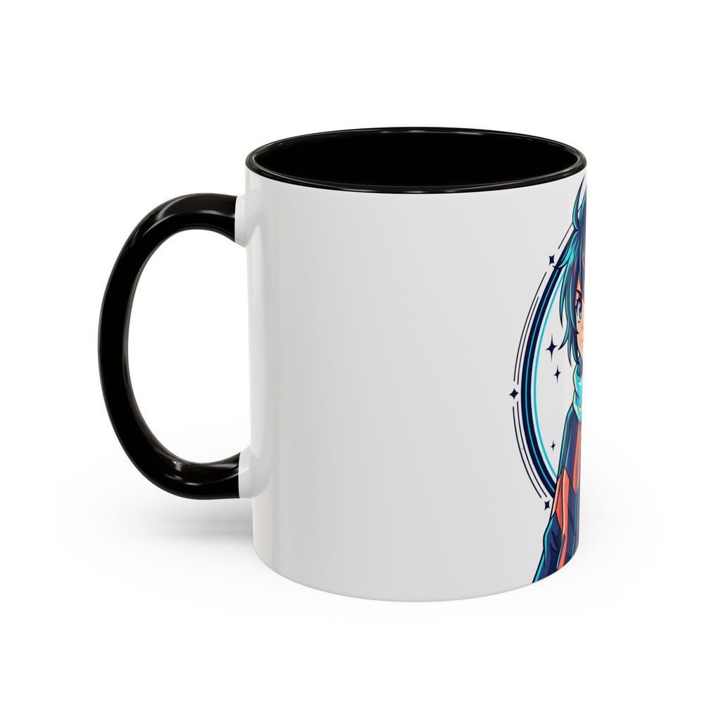Anime Boy Character Mug — Colorful 11oz/15oz Coffee Cup with Scarfed Hero Design