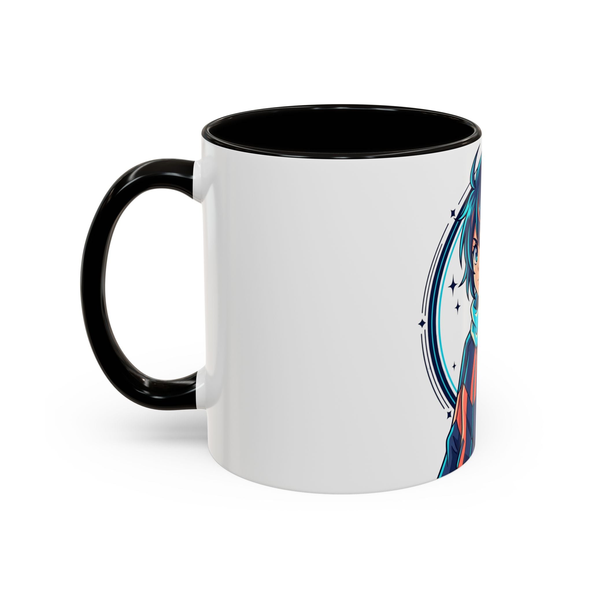 Anime Boy Character Mug — Colorful 11oz/15oz Coffee Cup with Scarfed Hero Design