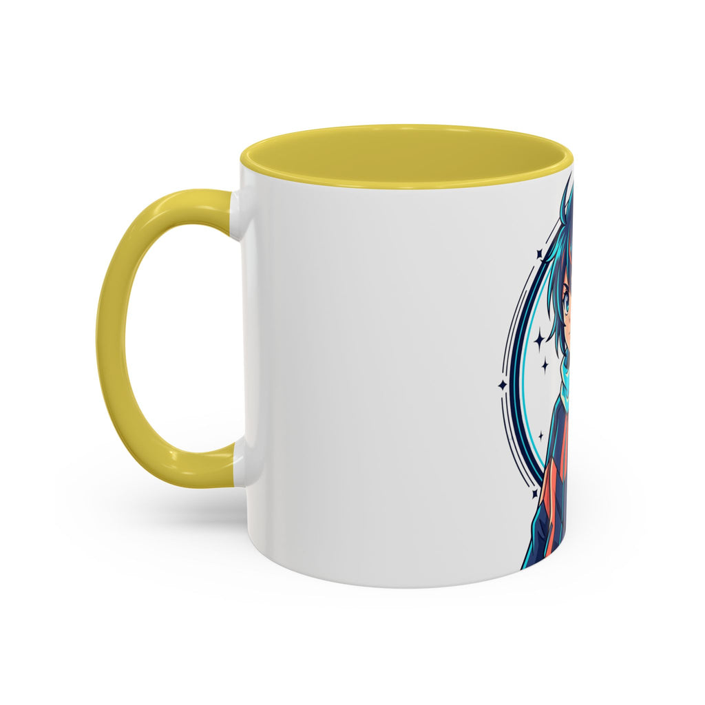 Anime Boy Character Mug — Colorful 11oz/15oz Coffee Cup with Scarfed Hero Design