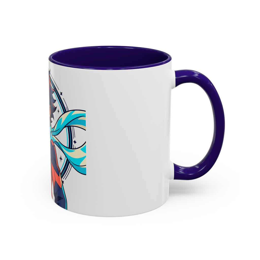 Anime Boy Character Mug — Colorful 11oz/15oz Coffee Cup with Scarfed Hero Design