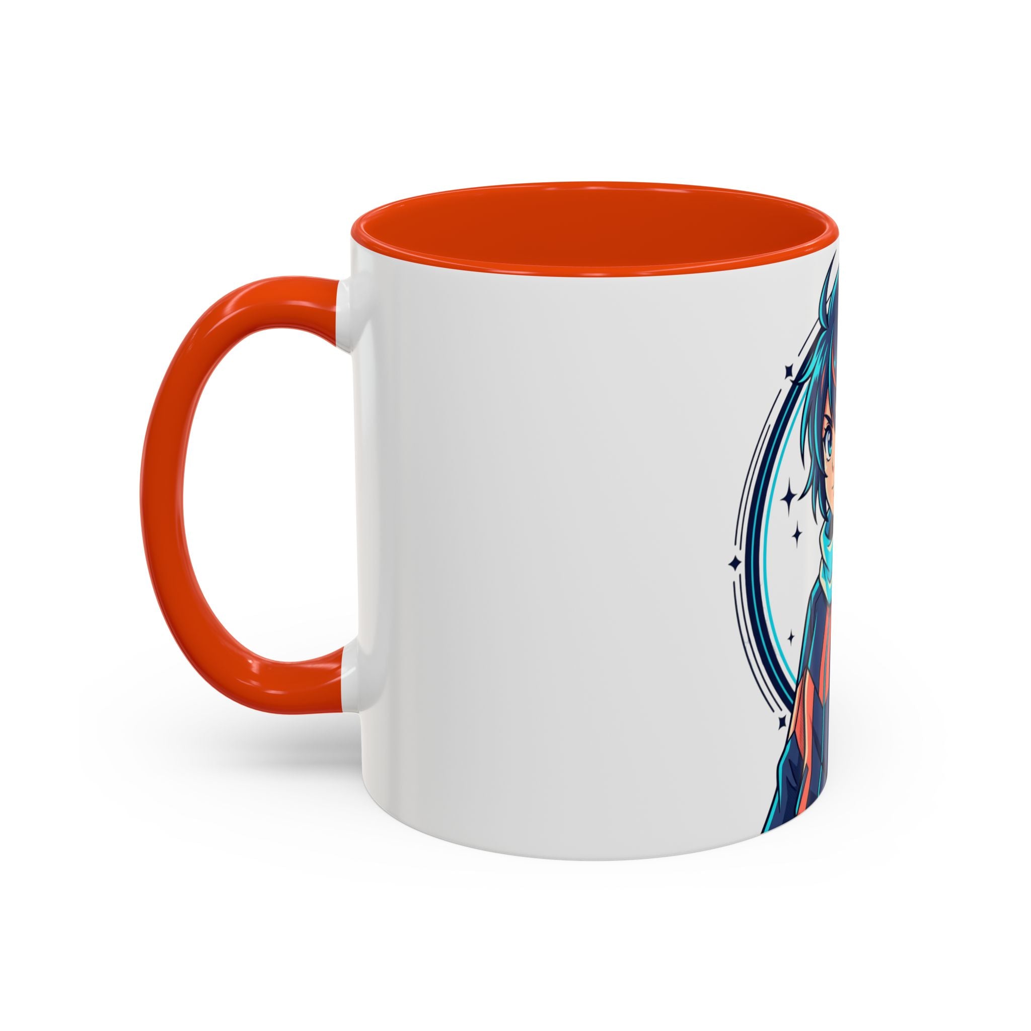 Anime Boy Character Mug — Colorful 11oz/15oz Coffee Cup with Scarfed Hero Design