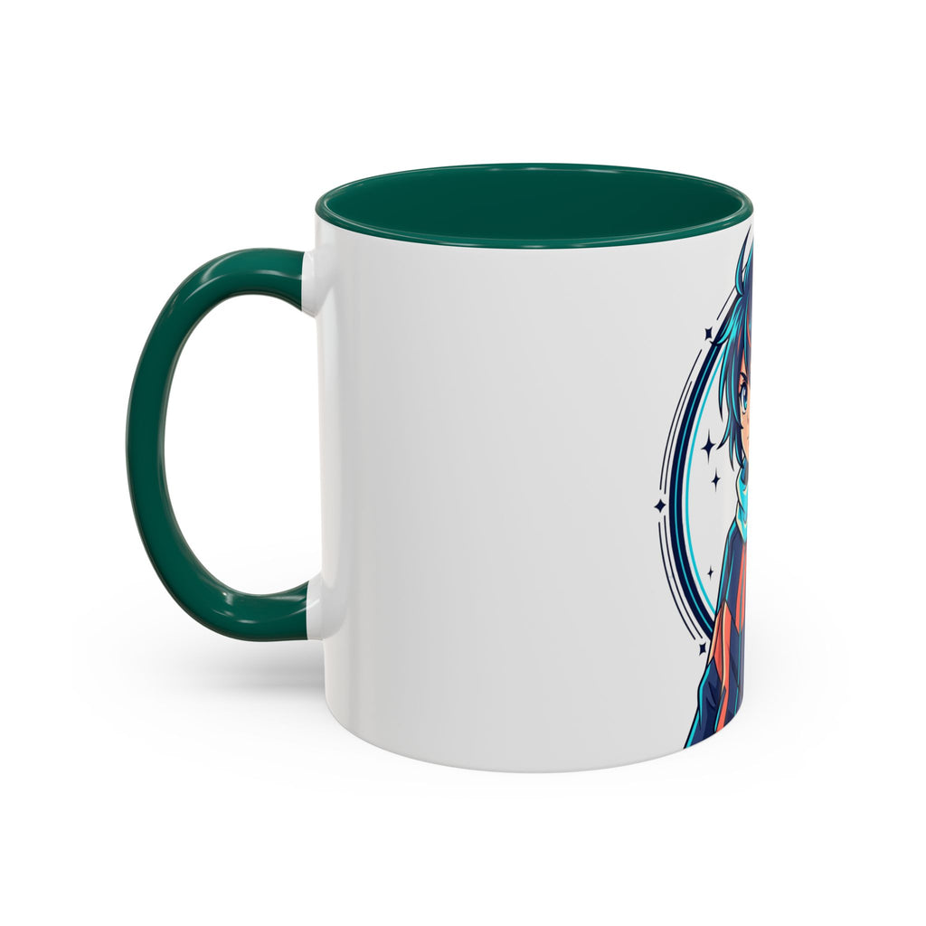 Anime Boy Character Mug — Colorful 11oz/15oz Coffee Cup with Scarfed Hero Design