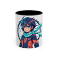 Anime Boy Character Mug — Colorful 11oz/15oz Coffee Cup with Scarfed Hero Design