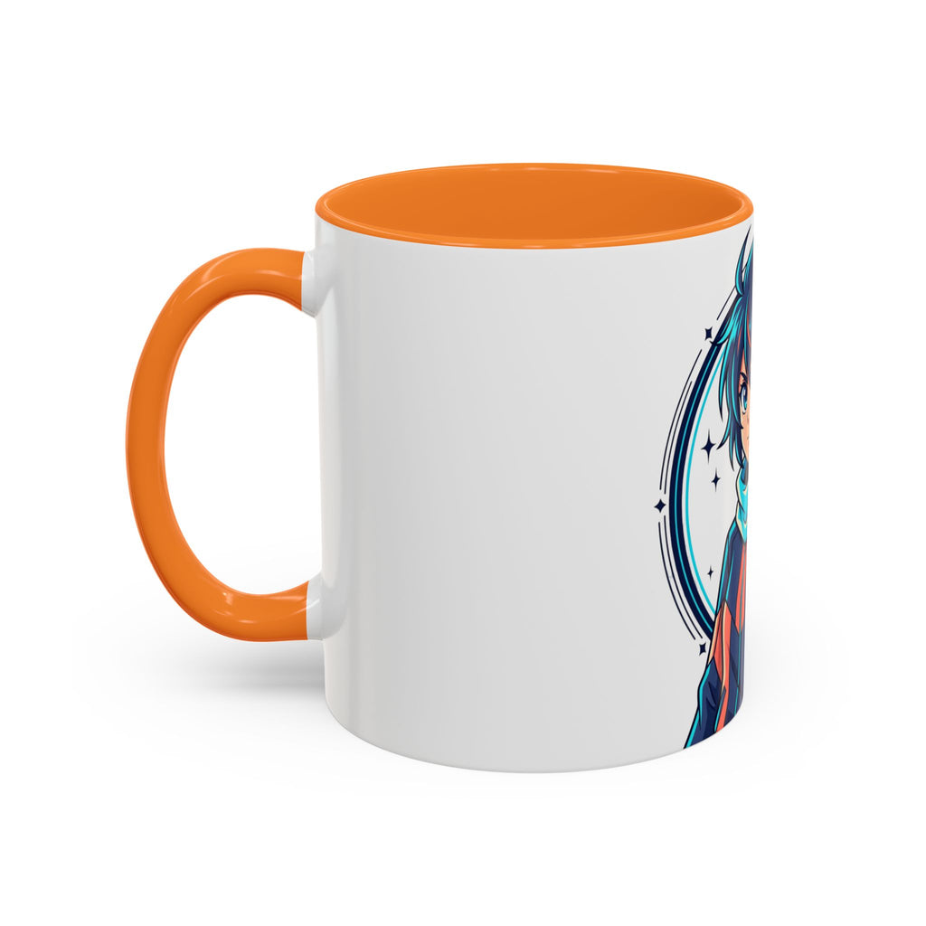 Anime Boy Character Mug — Colorful 11oz/15oz Coffee Cup with Scarfed Hero Design