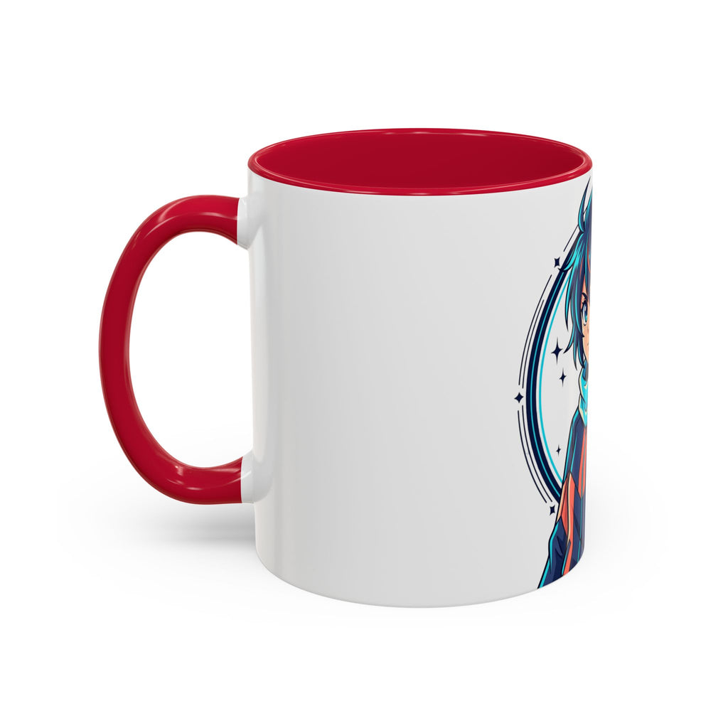 Anime Boy Character Mug — Colorful 11oz/15oz Coffee Cup with Scarfed Hero Design