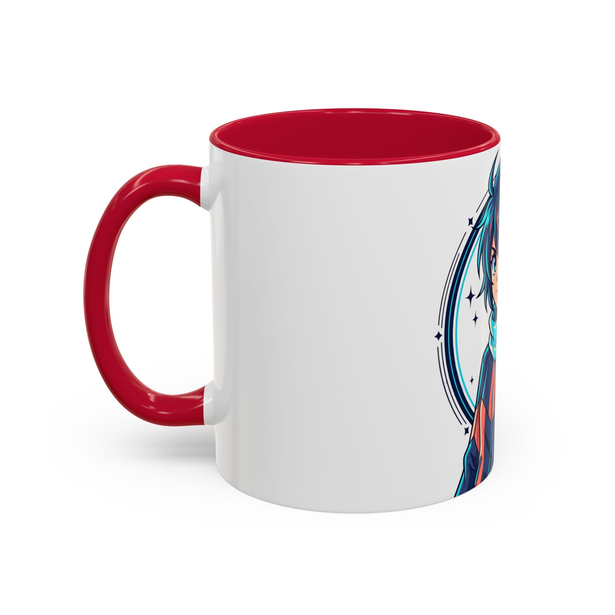Anime Boy Character Mug — Colorful 11oz/15oz Coffee Cup with Scarfed Hero Design