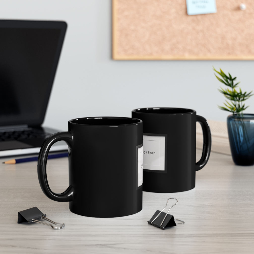 Black Photo Mug – Customizable 11oz or 15oz Coffee Cup