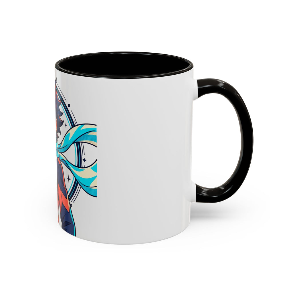 Anime Boy Character Mug — Colorful 11oz/15oz Coffee Cup with Scarfed Hero Design